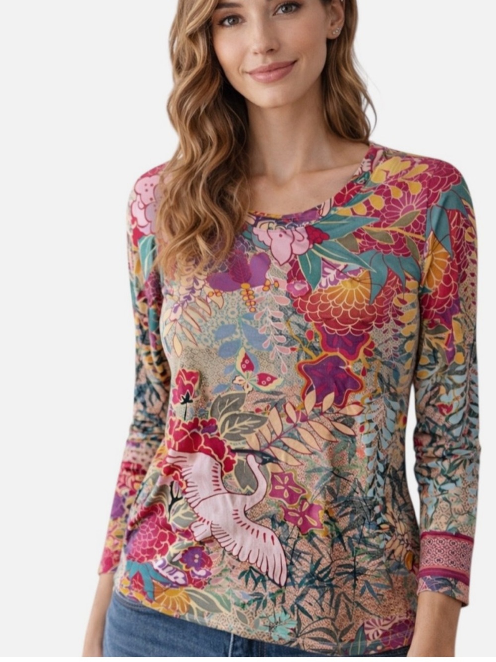 Johnny Was Getsu Floral Crewneck Shirt